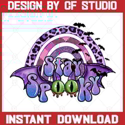 stay spooky rainbow png | glitter purple halloween rainbow sublimation design | halloween rainbow ghost | cute spooky