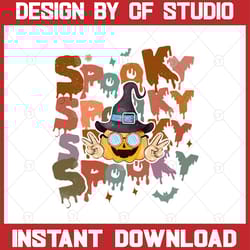 retro halloween png, groovy spooky sublimation, cute ghost, spooky season, halloween shirt png design, transfer, retro p