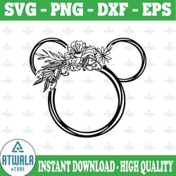 disney minnie floral svg, disney wreath svg, minnie mouse svg, minnie wreath svg, laurel svg, mickey mouse svg, disney s