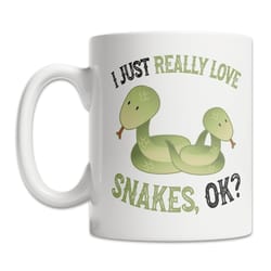 i love snakes mug - cute snake mug for snake lovers - funny snake gift mug - cute snake gift idea - snake coffee mug