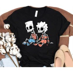The Simpsons Bart and Lisa Skeletons Treehouse of Horror Halloween Shirt, Simpsons Characters Shirt, Disneyland Family V