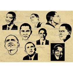 digital svg png jpg barack obama, silhouette, vector, clipart, instant download