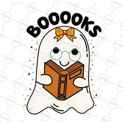 booooks! svg cute ghost reading library books svg, halloween booooks svg cutting file, reading teacher, english teacher