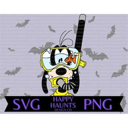 diving goofy svg, easy cut file for cricut, layered by colour