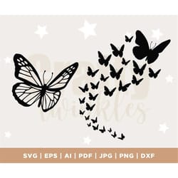 butterfly svg, flying butterflies svg, butterfly silhouette, butterfly swarm svg, butterfly cut file, butterfly cameo