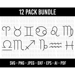 cod135-zodiac signs svg bundle/astrology signs svg/zodiac symbols svg/constellation signs svg, astrology, horoscope/cric