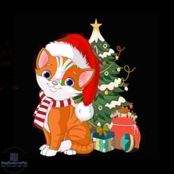 cute cat with santa hat christmas svg, christmas svg, cute cat svg