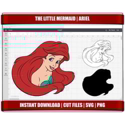 little mermaid svg, instant download, ariel svg, princess svg, little mermaid clipart, cricut cut svg princess, birthday