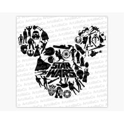 starwars characters - mickey head - digital download svg