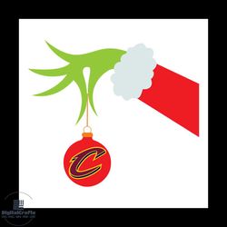 Cleveland Cavaliers Grinch Hand Holding Christmas Svg, Grinch Christmas Svg Design Download