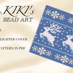 lighter cover pattern peyote pattern, bead pattern for bic maxi lighter cover reindeer peyote beading pattern in pdf