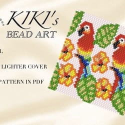 lighter cover pattern peyote pattern, bead pattern for bic maxi lighter cover tropical peyote beading pattern in pdf