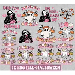 retro halloween bundle, groovy halloween sublimation designs, hippie halloween png, spooky mama season, retro halloween