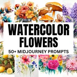 watercolor flowers midjourney prompts, ai art, midjourney prompt, midjourney ai art, digital art, ai generated