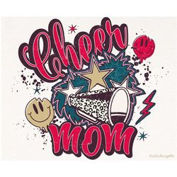 Cheer Mom Png Design, Cheerleading Mom Png, Leopard Football Mama Png, Game Day Png, Game Day Vibes Sublimation Designs,