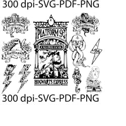 hp bundle mega, magic harry png svg bundle, potter png, magic wizard png svg, witch and wizard png, magic wand symbol