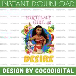 personalized name and ages, moana birthday girl png digital file birthday girl moana family baby girl png moana princes