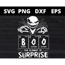 jack skellington boo the element of surprise svg, halloween svg files for cricut