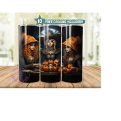 halloween 20 oz skinny tumbler sublimation design png, digital, witch covenant tumbler, witchy vibes, spooky cup design,