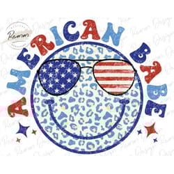american babe png, 4th of july png, usa png, american patriotic png, retro smiley face png, fourth of july tshirt design