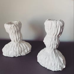 figurine candlestick couple clay candleholder wedding gift home decor clay sculpture galainart candle set of candles