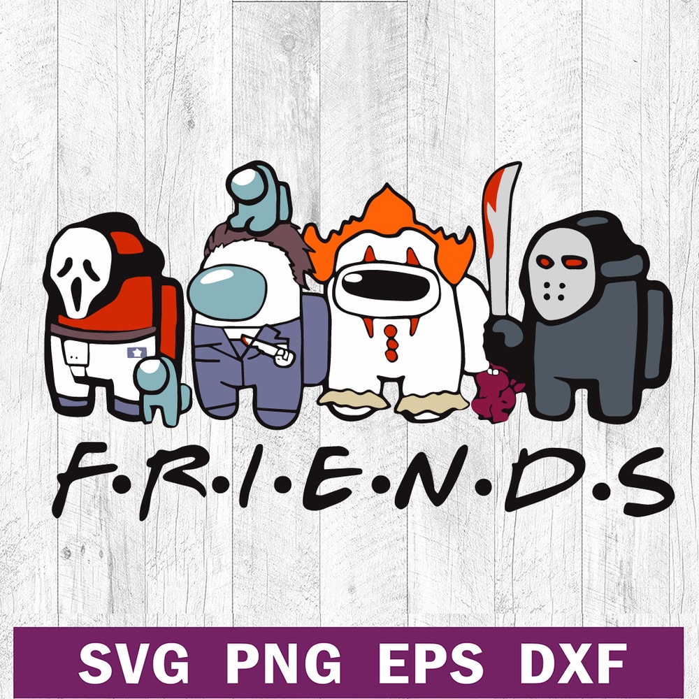 Among us horror character friends SVG