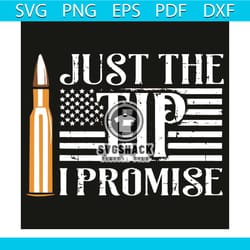 just the tip i promise svg, trending svg, just the tip i promise svg, gun bullet svg, usa flag svg, american flag svg, p