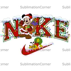 mickey x mickey mouse christmas x mickey nike png, logo brand png, swoosh nike png, instant download, sublimation