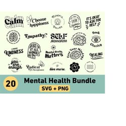 mental health svg, png, cut file, silhouette, cricut svg, clip art vector bundle