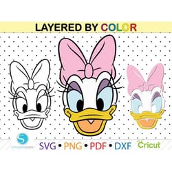 daisy duck head svg, daisy duck head face clipart png, daisy duck for cricut, daisy duck cut file,daisy duck vector fi