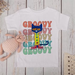 groovy cat kindergarten shirt, blue cat back to school shirt, pre school shirt for kids, cartoon cat tee, 1st grade 2nd