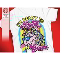 unicorn 1st grade png, back to school sublimation, first grade sublimation 1st grade shirt png, back to school first day