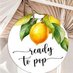Ready To Pop Tags Lemon Baby Shower, Cupcake Toppers Citrus Baby Shower Decorations, Summer Baby Shower Lemon Stickers