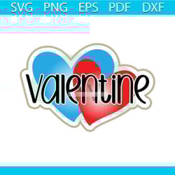 valentine bule and red heart svg, valentine svg, blue heart svg