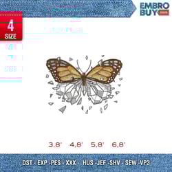 butterfly scatter / logo design/ embroidery pattern/ design pes dst vp3 format