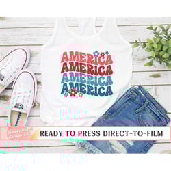4th of july dtf transfers ready to press, t-shirt transfers, direct to film heat transfer, vintage america, ready to shi