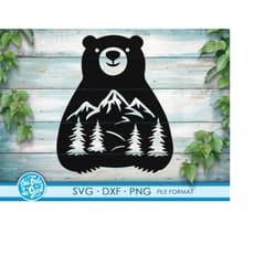 wilderness bears trees svg bear svg files for cricut. camping bears svg bears png, svg, dxf clipart files. nacho average