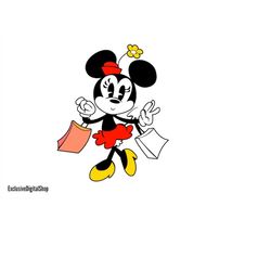 Minnie Mouse Shopping SVG, Mouse SVG,Cut File - Digital Download svg dxf eps png pdf Design For Cricut or Silhouette Cut