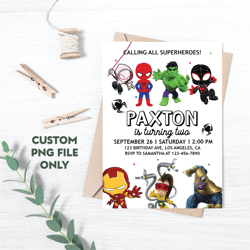 personalized file spidey and his amazing friends birthday invitation boy superhero party invite | png file