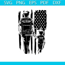 us police father and son svg svg, father's day svg, like father like son svg, police dad svg