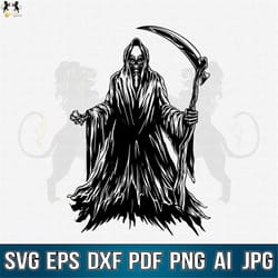 reaper svg, grim reaper svg, death svg, reaper clipart, reaper skeleton svg, skull reaper svg, halloween svg, skeleton s