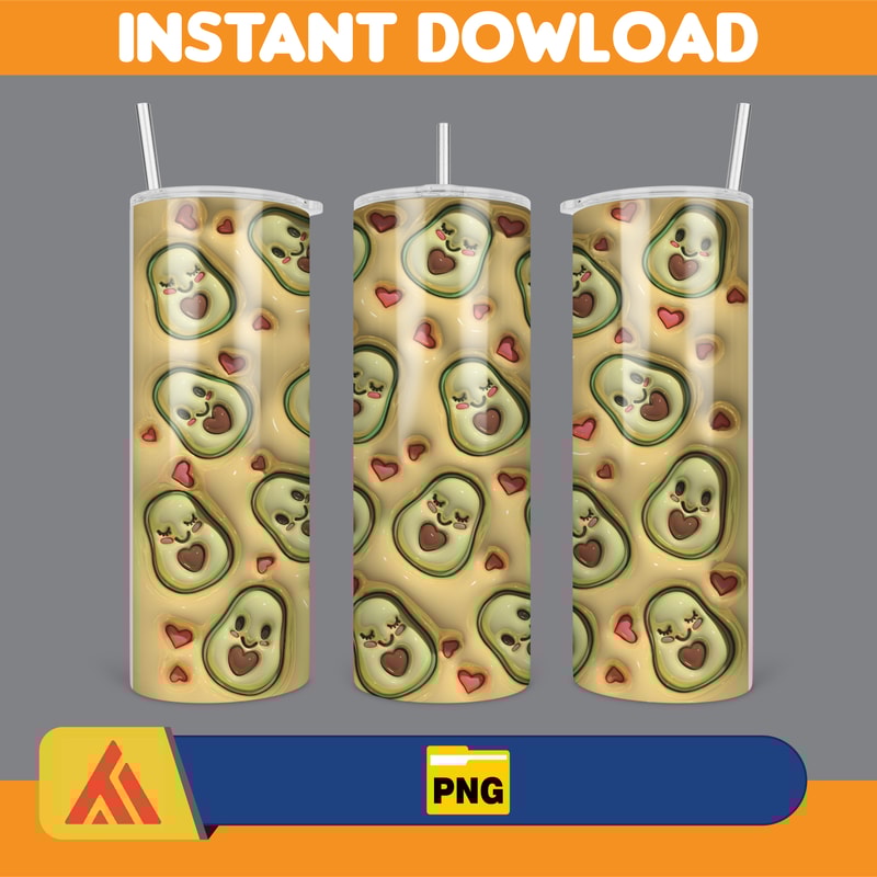 3D Inflated Sublimation Tumbler Design Download PNG, 20 Oz Digital Tumbler Wrap PNG , Instant Download (11).jpg