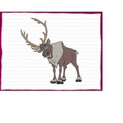 sven frozen filled embroidery design 2 - instant download