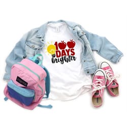 100 days brighter shirt, 100 days of school, teacher gifts, teacher appreciation, 100 days brighter, back to school shir
