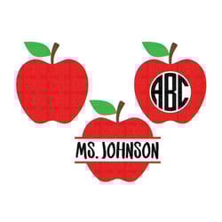 apple name frame svg bundle, apple svg, apple clipart, apple monogram svg, teacher appreciation, school cut file cricut