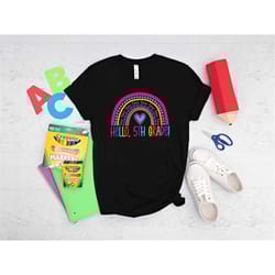 hello 5th rainbow shirt, 5th grade shirt, 5th grade heart shirt, back to school shirt, 5th grade teacher shirt, kinderga