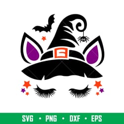 halloween unicorn, halloween unicorn svg, witch unicorn svg, halloween svg,png,dxf,eps file