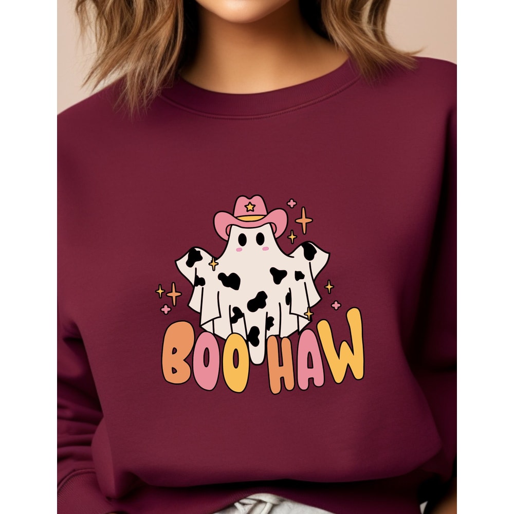 Boo Haw Cowboy Ghost Halloween Sweatshirt, Boo Haw Ghost Shirt, Cowboy Ghost Sweatshirt, Halloween Sweater, Western Halloween Sweatshirt - 6.jpg