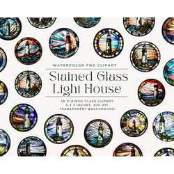 light house stained glass png, flower stained glass background, elements, commercial use, digital clipart png
