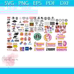 logo fashion brand bundle svg, trending svg, famous brand logo bundle svg
